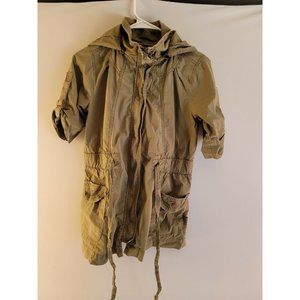 SWS Outerwear Womens Olive Green Sz Small Hooded Short Sleeve Jacket